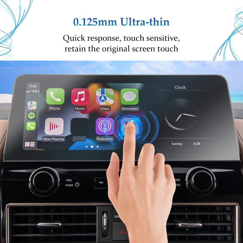 SKTU واقي الشاشة لسيارات نيسان أرمادا S/SV/SL/MIDNIGHT EDITION/Platinum Navigation 2023 2024 Armada Accessories HD شفافة مضادة للخدش 2021-2024 - Image 2